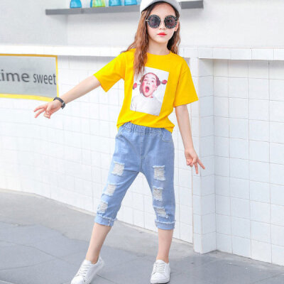 Childrens clothing, Pol N 7 jeans, junior elementary school girls denim pants