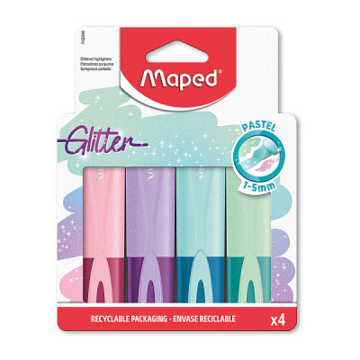 Maped/Glitter/Highlighters/Set/Pearl/Glitter Stickers/Handwriting/School Supply/DECO