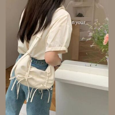Lovely/Mini/Shirred/Shoulder Bag/Daily/Mini Bag/Travel/Women/Ribbon/Girls Bag/M924184