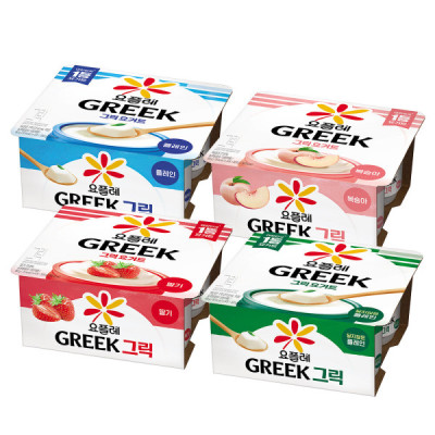 Greek Multi 4 Types 12pcs Set / Greek Yogurt Strawberry Plain Peach