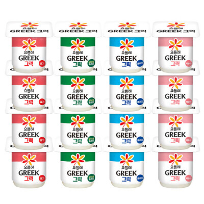 Greek Multi 4 Types 8+8 Mix n Match / Greek Yogurt Strawberry Plain Peach