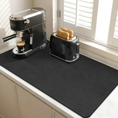 VIKAMA/Black/Kitchen/Counter/Mat/Anti-Slip/Waterproof/Coffee/Machine/Home Appliances/Drying Function