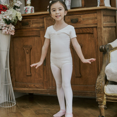 Children/Kids'/Girls/Basic/Short Sleeve/LEOTARD/White/Ballet Dance Clothing