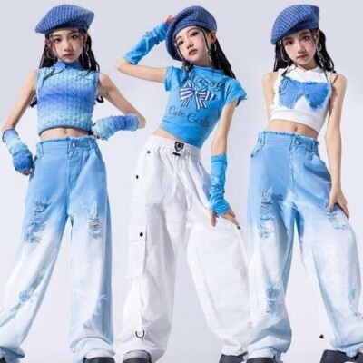 Idol/TV Broadcast/Dance Clothing/Blue/Stage/Clothes/Junior/Kids/Idol