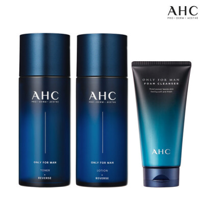 AHC Only For Men Basic Care 3-Piece Set (Toner+Lotion+Cleansing Foam)