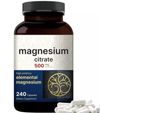 Magnesium Citrate 500mg 240Caps Elemental Magnesium