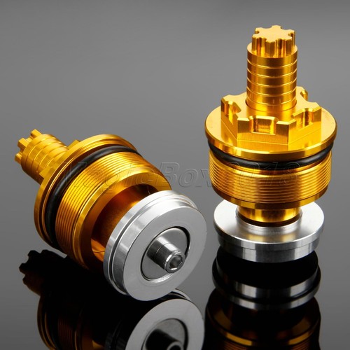 Pair 41mm Motorcycle CNC Preload Adjuster Fork Bolts Gold for Yamaha YZF R3 R25