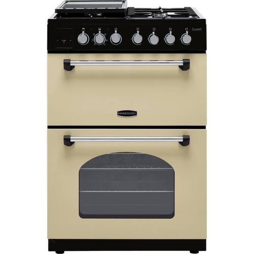Rangemaster CLA60DFFCR/C Free Standing Dual Fuel Cooker with Gas Hob 60cm Cream