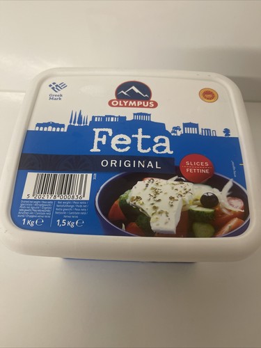 Authentic Greek Feta Cheese 1kg Drained Weight V Sheep & Goat Milk P.D.O