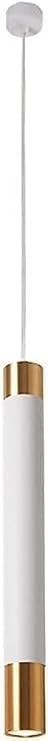 Ceiling Light, Black Gold Linear Pendant Light 3000K 3W LED Chandelier White Long Tube Lighting Fixture Compatible with Dining Room Hallway Pendant Light(White 55cm)