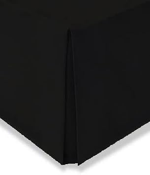 Pleated Platform Base Valance Sheet - Plain Polycotton fits under Mattress Base Valance Sheet - Ultra Soft and Light Weight (Double, Black)