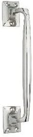 Ironmongery Solutions® Cranked Pull Handle for Doors, Front Door Pull Handle, D Handle, Pull Door Furniture, Gate Handle, Bedroom Door Handle, Office Door Handle in Polished Chrome Finish 250mm