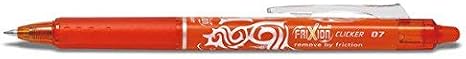 Pilot Clicker 0.7mm Tip Erasable Ink Gel Pen Tattoo Design Orange Ink (Each)