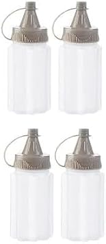 4 White Plastic Squeeze Spice Bottles Ketchup Honey Bottles Salad Dressing Containers for Lunch BBQ Mini Sauce Jam Camping Condiment Bottles Tableware and Serveware