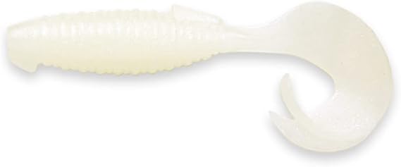 Keitech Flapper Grub 4" #024S Silver Pearl Glow Silicone Feed