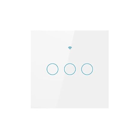 Smart Touch Light Switch 3 Gang 1 Way, WiFi Wall Light Switch Works with Alexa Google Home Tuya Smart Life App Voice Control, Glass Panel with LED Backlight