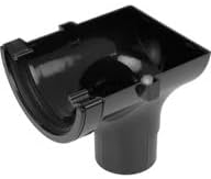 112mm Half Round Gutter Stop End Outlet- Guttering DownPipe Fittings| (Black)