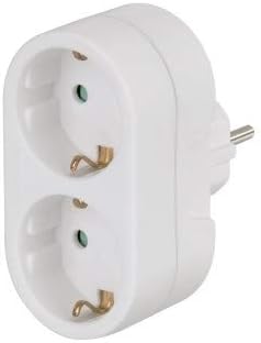 Hama | Socket with Two Sockets (Radon Plug, European Plug, with Fire Protection) Color White