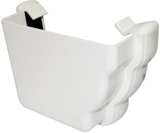 FLOPLAST REN1W White Stopends - External: Left Hand for 110mm Niagara Ogee System