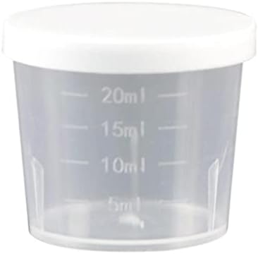 20ml Plastic Liquid Measuring Cup, Mini Clear Kitchen Cup with Lid, Reusable Transparent Lab Graduated Beakers Baking Cooking Home Lab Measure Tool