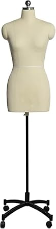 Adjustable Rolling Sewing Mannequin Dress Form - Tailor Dummy Stand for Clothing - Medium Size, Perfect for Fashion Design and Alterations