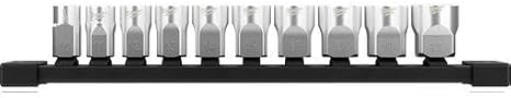 Milwaukee 48229503 3/8 Inch Drive Standard Metric Socket Set with Storage Rail 10 Pieces Set
