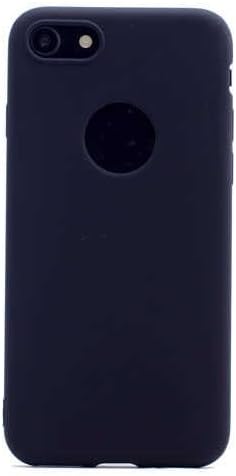 Aksesuarcim Apple iPhone 7 ile Uyumlu Kılıfı Silikon Pastel Renkli Mat Esnek İnce Kapak Prem Siyah