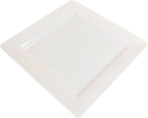 Plastik Kare Tabak Beyaz 22 cm - 10 Adet