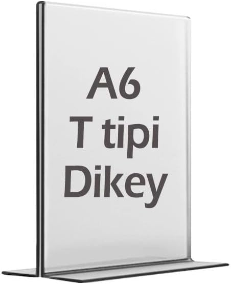 A6 T-Tipi Dikey Şeffaf Föylük Menü Fiyatlık Broşür Etiket Fotoğraflık Albüm Stand Sehpa