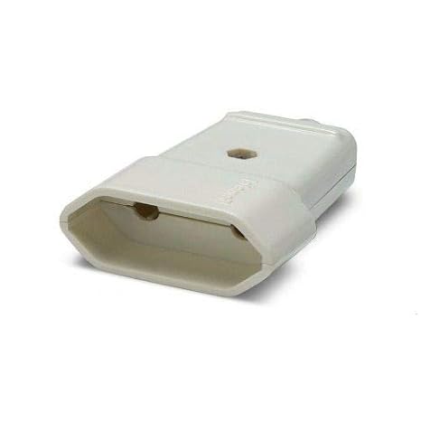 CABLEPELADO Bipolar Plug Plug | Straight Bipolar Plug | Without TT | Contacts Made of Nickel Plated Brass | 10A | 250V | IP20 | White | Female