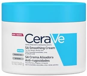 CeraVe SA Smoothing Cream for Rough and Bumpy Skin 340g with Salicylic Acid and 3 Essential Ceramides & Blemish Control Face Cleanser with 2% Salicylic Acid & Niacinamide for Blemish-Prone Skin 236ml