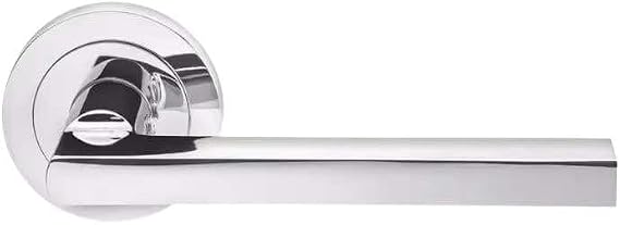 Designer Levers Scylla Lever on Rose Door Handle, Polished Chrome, 1 Pair