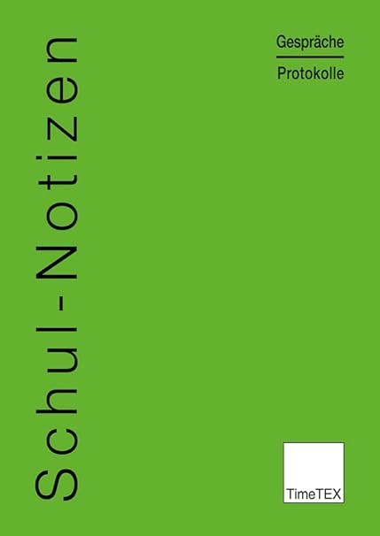 TimeTEX - Notebook School Notes A5 For Documentation of Conversation Notes Made in Germany Contents: Book with 32 Pages Including Notes for School and