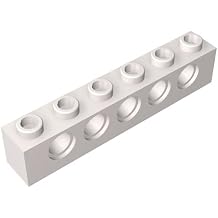 Gobricks 3894 Technology Brick Technic Brick 1x6 [5 Holes] 50 Pieces GDS-626 Compatible with Lego Building Blocks Color:White