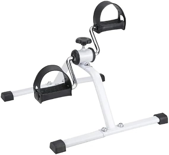 Portable Mini Exercise Pedal Bike, Foldable Arm and Leg Exerciser, Low Impact Fitness Machine, White