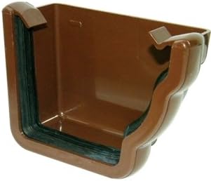 FLOPLAST Stopends - External R/H REN2 for 110mm Niagara Ogee System (Brown)