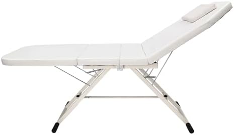Portable Massage Bed,Foldable Beauty Bed, Adjustable Massage Table with Pillow, Salon Couch Cosmetic Reclining with Support Rod and Anti-Slip Mat Adjustable Backrests and Bed Ends for SPA Tr