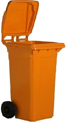 Plastik Çöp Konteyneri - Yüksek Isıya Dayanıklı - Orjinal Hammadde 120 Litre Turuncu