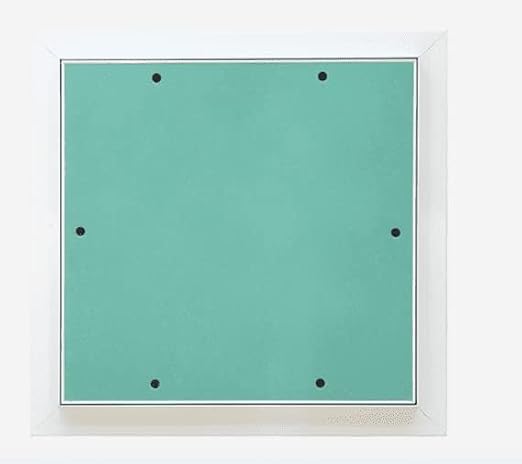 Plasterboard Access Panel - Inspection Hatch Revision Door - Tile Access Panel, Fuse Box Cover, Ceiling Panels & Loft Hatch - with White Aluminium Frame (150 x 150)