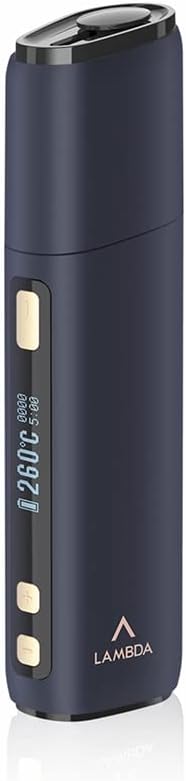 LAMBDA CC Heat-not-burn Devices with Replaceable Heating Blade Part Adjustable Temperature and Time (Black)