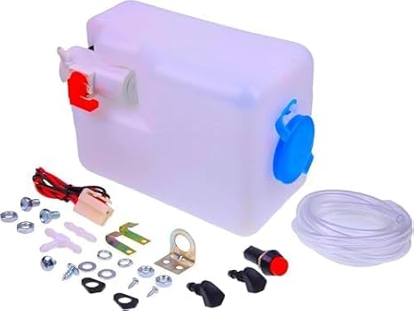 Universal 12V Windscreen Washer Bottle Kit, 1.2L ABS Black Spray Bottle, Easy Integration, Efficient Pump, Vehicle Compatibility