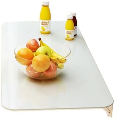 Foldable Wall Table for Kitchen Breakfast Bar Space Saving Desk Wall Mounted Home Office Floating Drop Leaf Dining Table Computer Workstation Work Desk