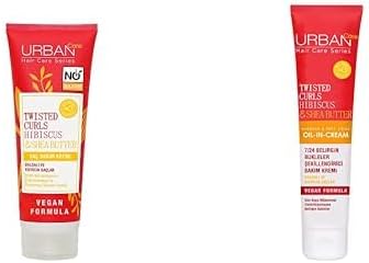 URBAN Care Twisted Curls Hibiscus & Shea Butter Kıvırcık ve Dalgalı Saçlara Özel Saç Bakım Kremi Sülfatsız 250 ml- Vegan x Bakım Kremi 175 ml- Vegan