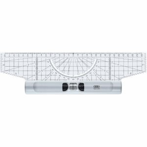 M + R Rolling Ruler 30 cm Acrylgals Protractor Lupe