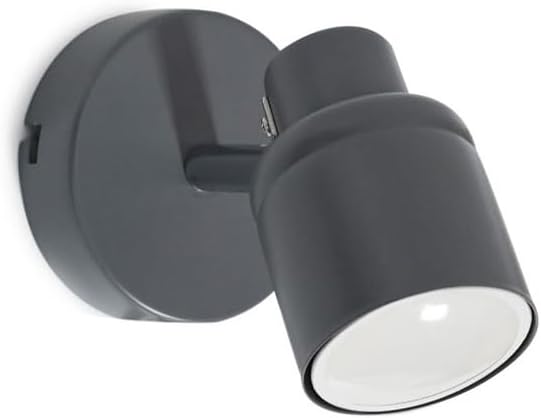 ValueLights | Single Spotlight Adjustable GU10 Wall Light/Ceiling Light IP44 Rated Bathroom Lamp Spot Light - Matt Grey | Bathroom, Home Décor Essential | Included LED Bulb | Mains Wired [Energy Class F]