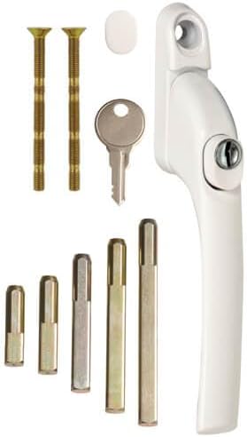 VERSA V-Win Inline Locking Espag UPVC Window Handle White – Universal Replacement with 5 Spindles – Multi-Finish Options for Casement & Tilt Windows – Easy Fit DIY Installation