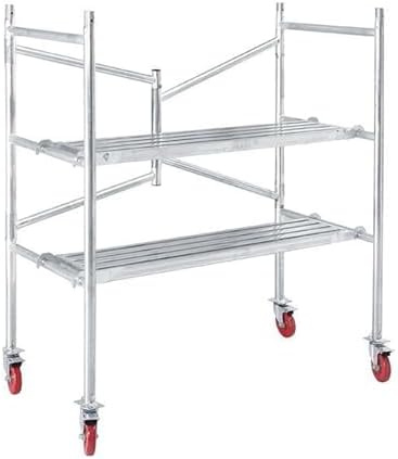 Multi-Purpose Scaffolding Equipment,Mobile Steel Scaffolding Platform - Folding Rolling Tower with Locking Wheels | Portable Scaffold, 500 lbs Load Capacity | Easy Assembly & Storage