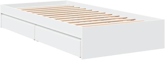 vidaXL Bed Frame with Drawers without Mattress White 90x200 cm