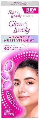 Glow & Lovely Advanced Multivitamin Brightening Face Moisturizer Cream, 25 Gram, for Glowing Skin, with Vitamin E, C & Niacinamide, SPF 15, Dermatologically Tested