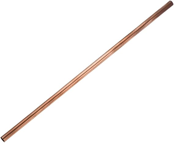 sourcing map Copper Round Tube, 8mm OD 0.2mm Wall Thickness 300mm Length